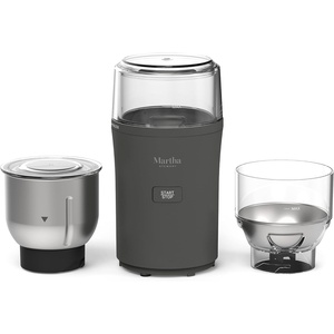 image:imageMarthaStewart ElectricCoffee amp Spice GrinderDual 25oz RemovableBowls StorageLidsStainless Steel BladesOne Touch Pulse Control2in1CompactBeans amp Spices Herbsamp Nuts Linen CreamCaviar Gray